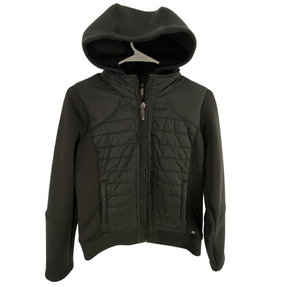 Calia by Carrie Underwood Quilted Full Zip Hoodie Jacket Black Women's Size S